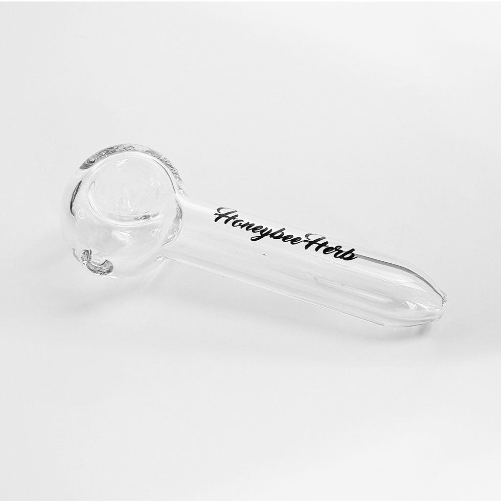 HONEYBEE HERB CLEAR GLASS HAND PIPE