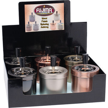 6ct. Metal Finish Spinning Ashtray