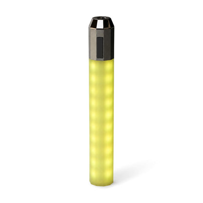Litsaber OG interactive LED battery showing port access with lights illuminated for functionality.