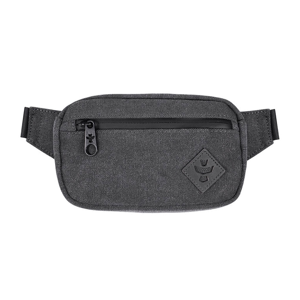 Revelry Companion smell proof crossbody bag in the Smoke color variant.