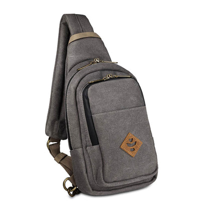 Smell proof Daytripper crossbody bag by Revelry in Ash.