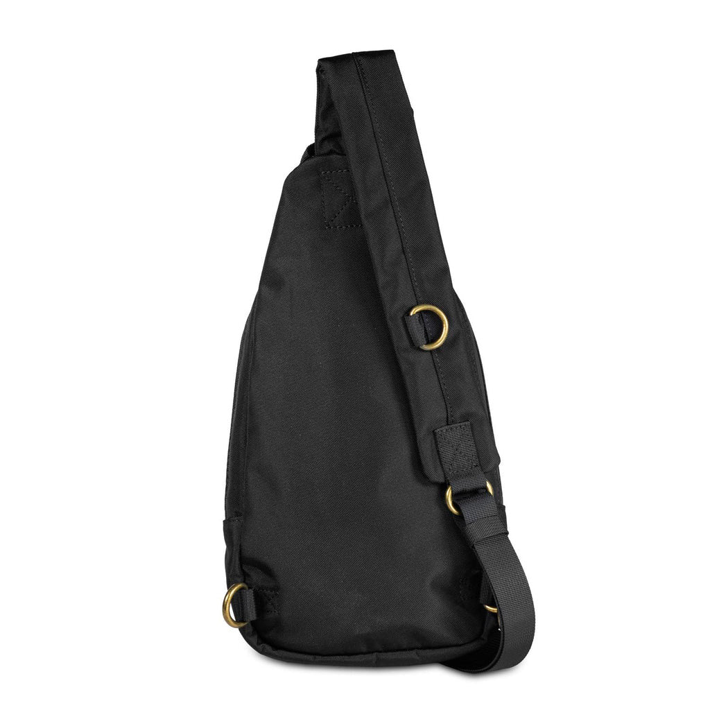 Revelry Daytripper Large smell proof crossbody bag in black.