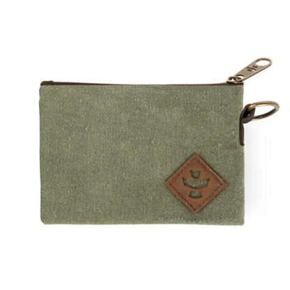 Revelry Mini Broker zippered stash bag in sage.