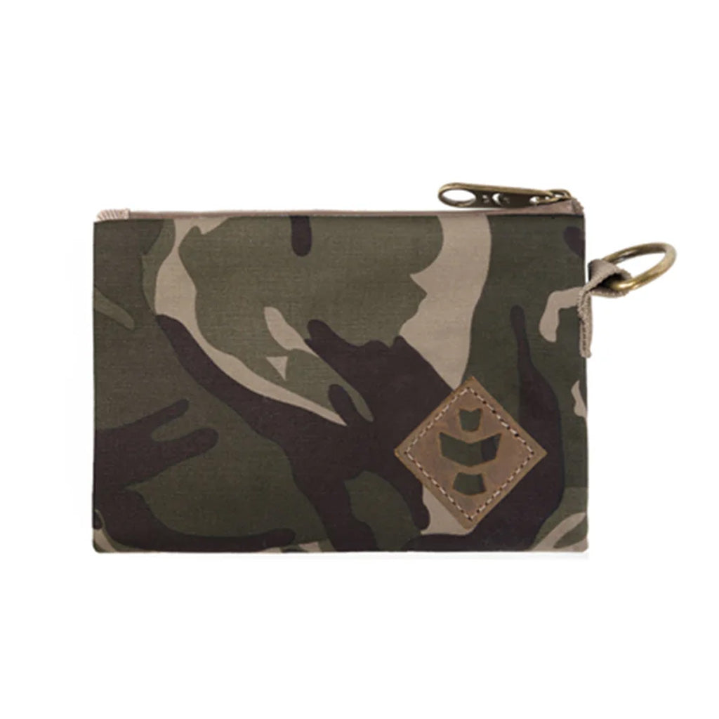 Revelry Mini Broker smell proof zippered stash bag in camo.