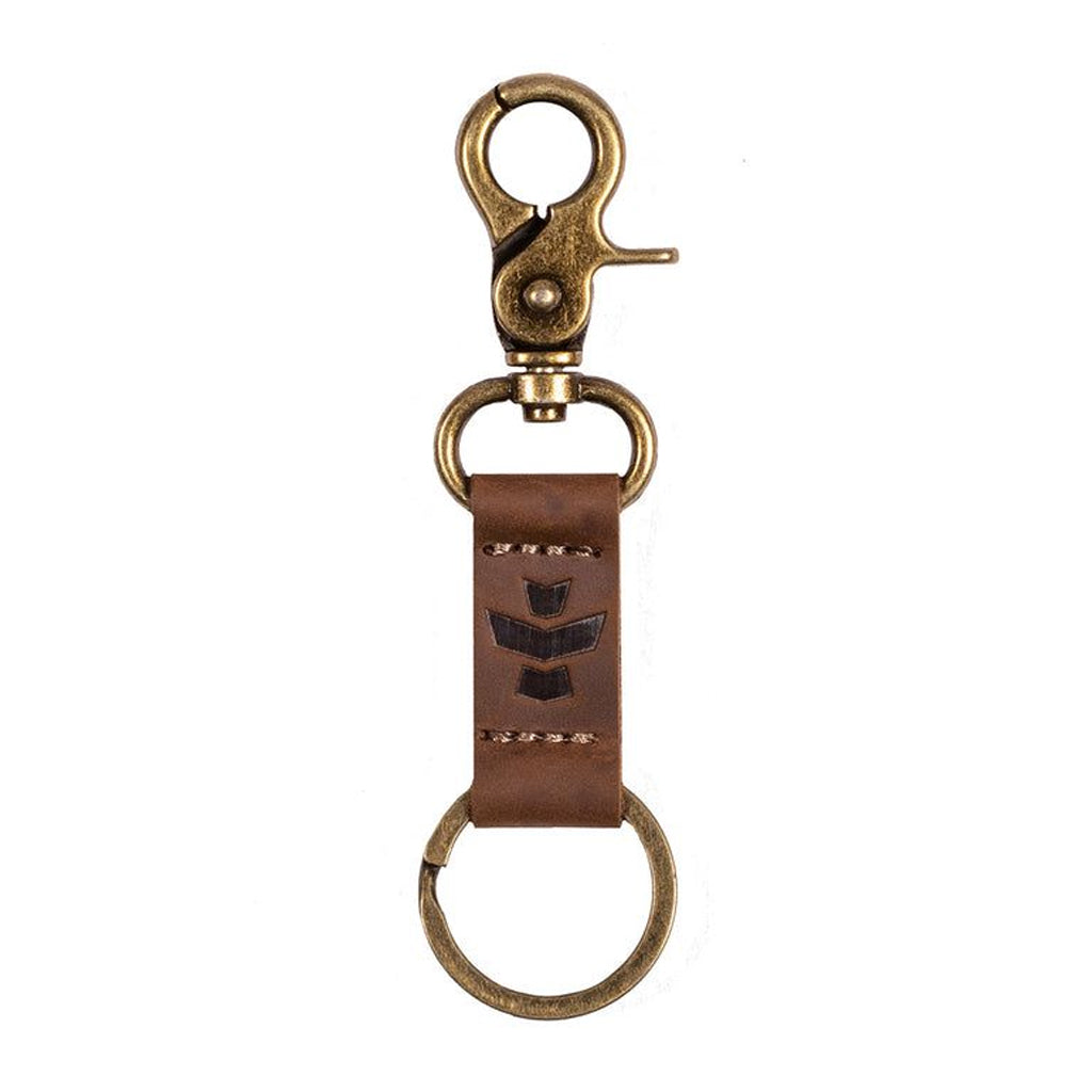 Revelry Supply leather swivel clip keychain in Smoke.