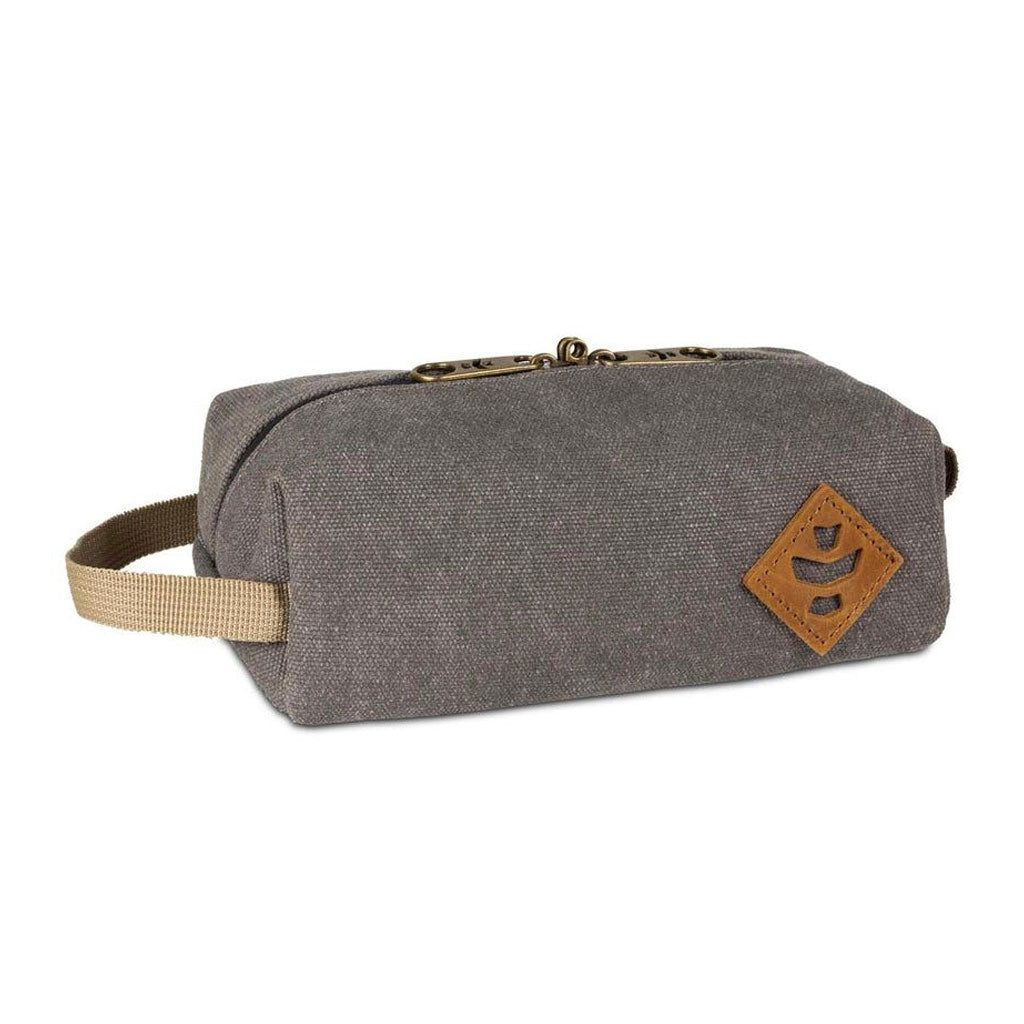 Revelry Supply The Cache Mini smell proof toiletry kit in Ash.