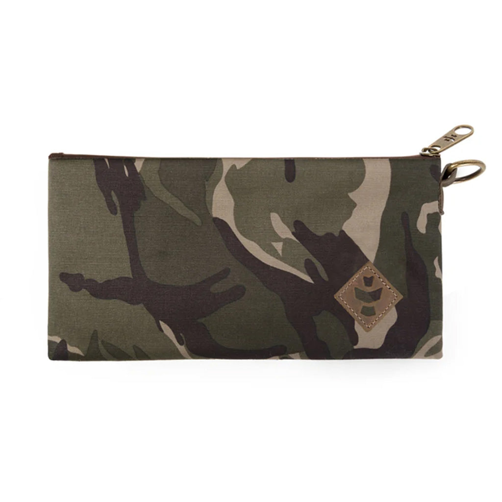 Revelry The Broker camo zippered stash bag in a product view.