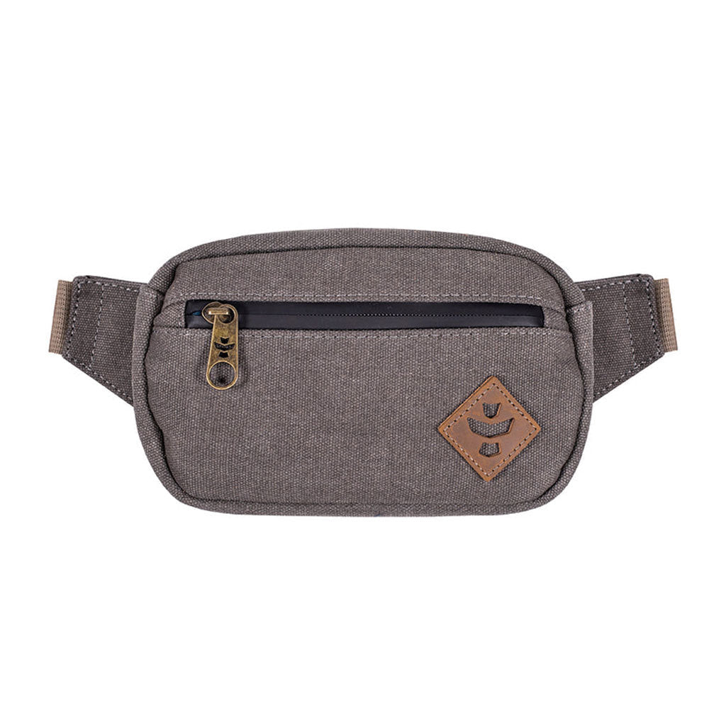 Revelry The Companion smell proof crossbody bag in Ash color.