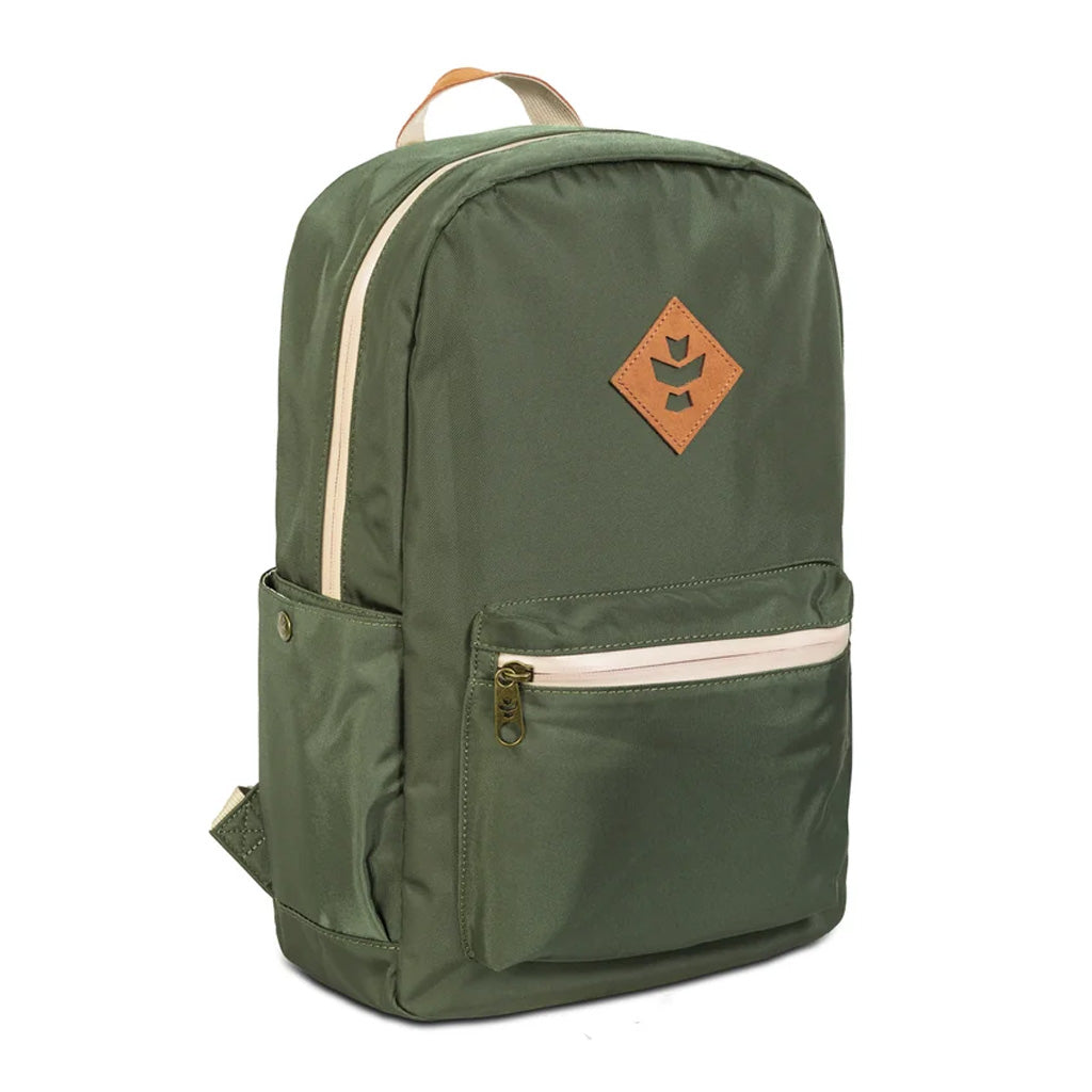 Green Revelry The Explorer smell proof backpack product image.