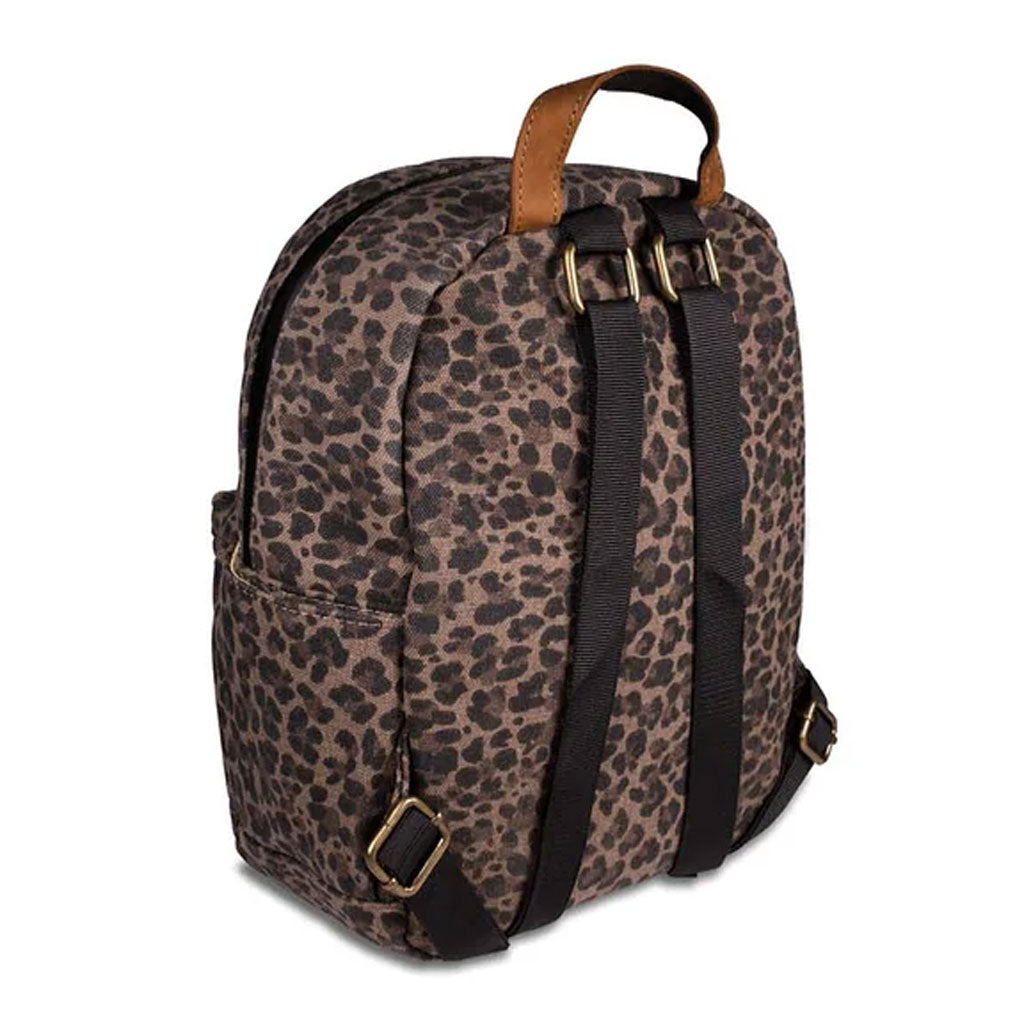 Leopard print The Shorty smell proof mini backpack by Revelry.