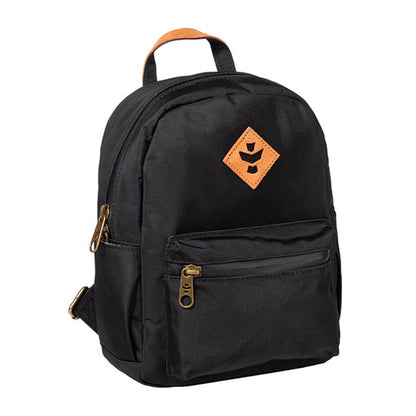Black Revelry The Shorty smell proof mini backpack, alternate product view.