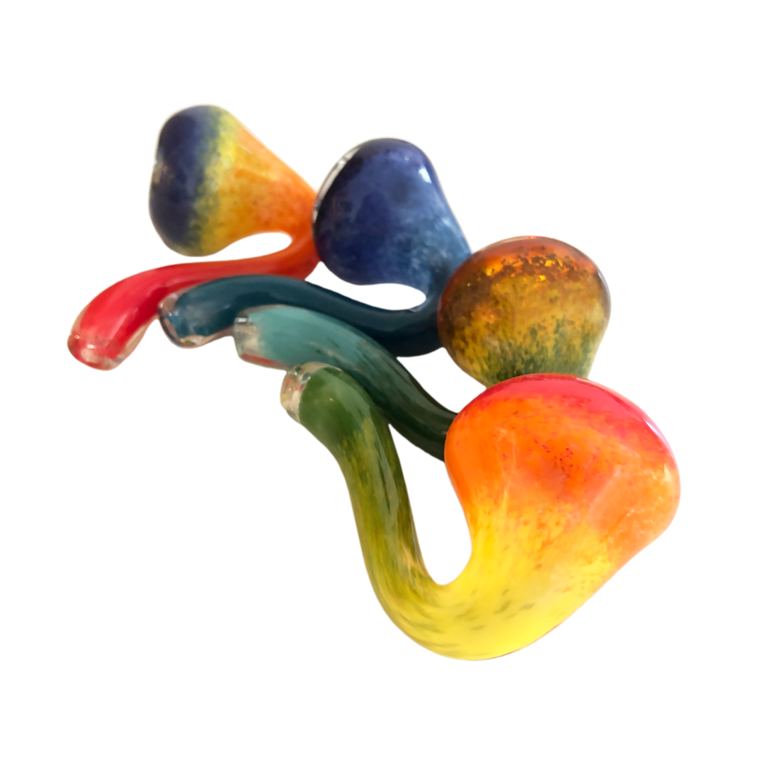 Frit Sherlock Glass Pipe - Colorful, Durable, S-Shaped - AMERICAN MADE - CannaDevices